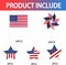 26 Pcs 4th of July Decorations Memorial Day Decorations,Small Flags,Patriotic Stars and Stripes Pinwheels,Red White and Blue Decor for Patriotic Independence Day Party Supplies